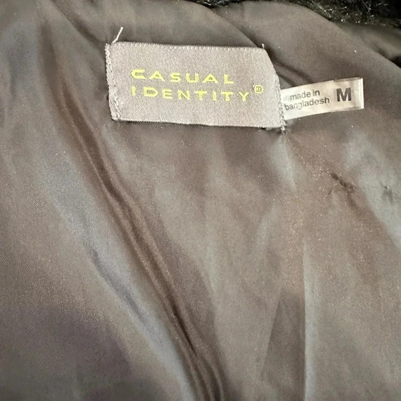 Super Cute!‎ Casual Identity Black Vest w / Fur Collar Size M - Picture 3 of 3